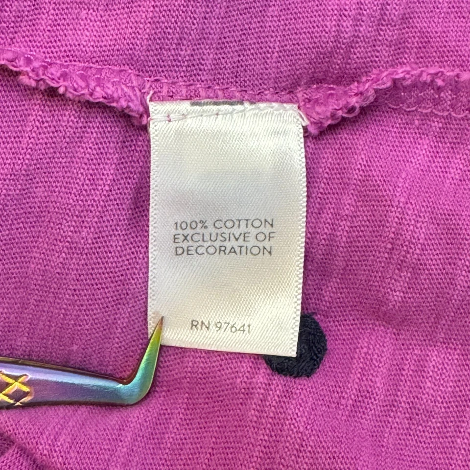 Túnica Jill púrpura bordada a lunares para mujer XL manga larga 100 % algodón usada en excelente estado Foto 4 de 4