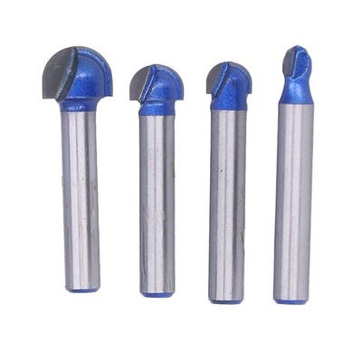 4x Round Nose Router Bits Double Flute Woodworking Box Milling Cutter SET