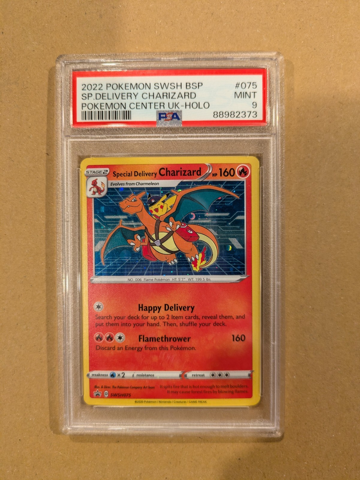 2022 Pokémon Special Delivery Charizard SWSH075 Promo PSA 9 MINT Pokémon Center