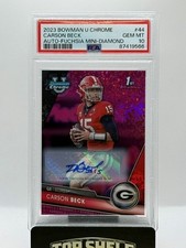 Carson Beck Bowman Chrome 2023 Pink Diamond /199 Auto