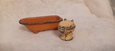 Vintage Kilgore Cast Iron Dollhouse Furniture Tub Sink Toilet