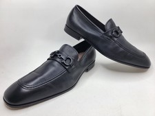 Salvatore Ferragamo Asten Men Black Leather Loafers Mocassin Shoes 9.5 E 895