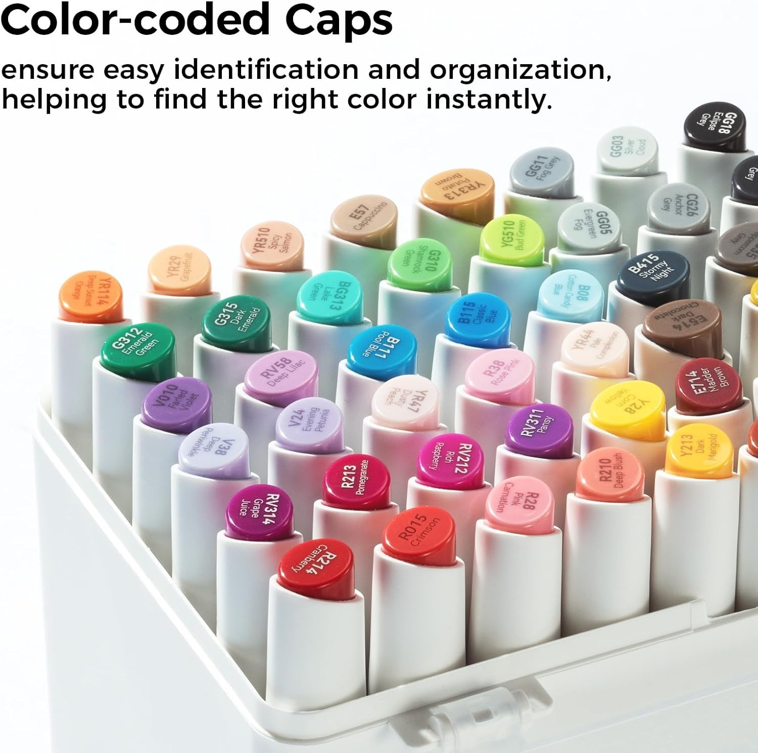 Ohuhu Alcohol Markers: 60 Colors 1 Count (Pack of 61), 60 Illustration 