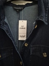 BNWT Denim Button Up Dress Dorothy Perkins 18 Curve Blue Denim