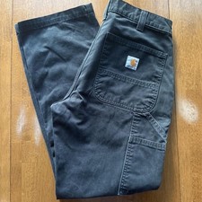 Carhartt Men  s Black Relaxed Fit Straight Leg Work Pants/ Sz: 32in x 32in