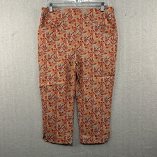 Chico s Perfect Stretch Josie Slim Capri Pull On Sz 2 Floral Print