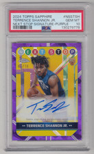2024/25 TOPPS CHROME SAPPHIRE TERRENCE SHANNON JR RC PURPLE AUTO /10 PSA 10