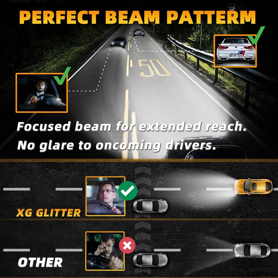 Lights Fit For Toyota Highlander 2014-2019, 9005 High Beam H11 White Light Foto 3 de 4