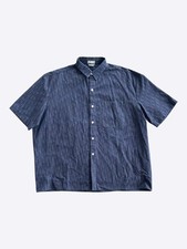 Dior Blue  Black Oblique Denim Button Up Shirt