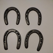 4 CAST IRON SMALL HORSESHOES 3" x 3 1/2" Decor Luck