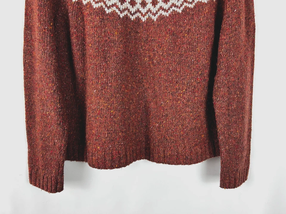 SEASALT CORNWALL Lovely Brown 'Port Kinnis Jumper' Fair Isle Wool Blend, UK 14! - Image 3 of 4