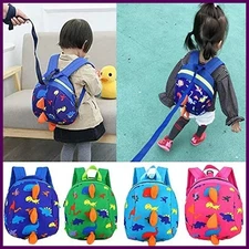 Infant Baby Dinosaur Safety Harness Backpack Toddler Kids Canvas Leash Anti-lost