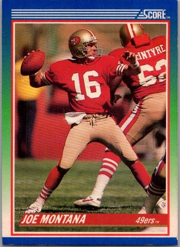 Joe Montana #1 1990 Panini Score card
