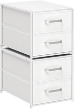 Stackable Storage Drawers - 2 Tier Closet Organizer with Metal Handles