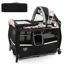 4 in 1 Portable Pack and Play Baby Nursery Center w/Bassinet Adjustable Canopy