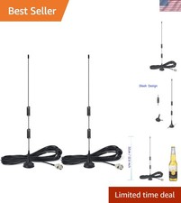 High Gain 20-1300MHz BNC Male Antenna for Ham Radio  Public Scanners - 2-Pack