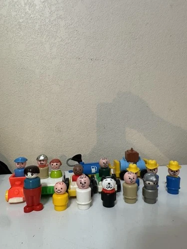 Lot of 1970s Fisher-Price Peg People and Vehicles Vintage Toys