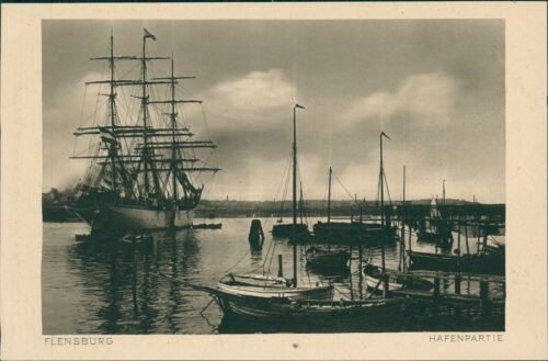 Postcard Flensburg port section sailing ship (No. 866)