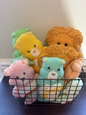 Lot Of 9 Vintage Care Bears Cousins Plush Pillow Lions Bears Lambs 1980s Style