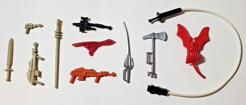 VINTAGE 1980s ASSORTED MOTU TOY PART LOT Accessories Masters Plunger Cord Movie