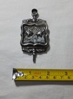 VINTAGE ANTIQUE SILVER STYLIZED BEADED FLORAL POCKET WATCH FOB WITH KEY — photo 3