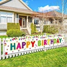 Geburtstagsbanner Deko Happy Birthday Garten Party Lang 9,8 Fuß Kinder