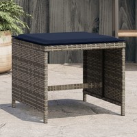 Gartenhocker Mit Kissen Sitzhocker FußHocker 4 Stk. Grau Poly Rattan vidaXL