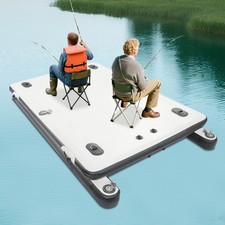 880lb Inflatable Boat Dock Fishing Boat Floating Platform 2.5x1.6m with Air Pump