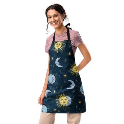 Sun and Moon Celestial Dance, Blue, Unisex Apron