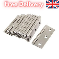 10Pcs Stainless Steel Flat Hinges for Cabinets, Doors, and Windows