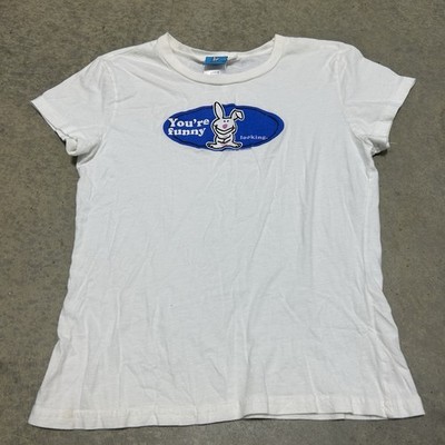 Y2K Jim Benton Happy Bunny  Hi, Loser  Gray T Shirt Women Size L