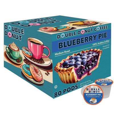 Double Donut Coffee Blueberry Coffee in Single Serve Pods, Flavored Coffee For t