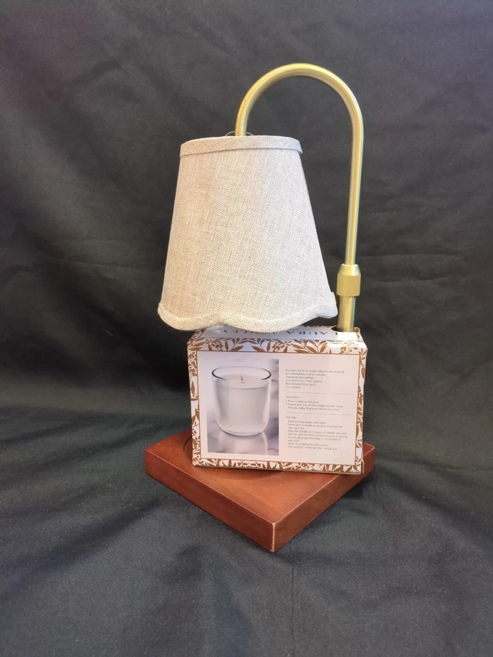 NUEVO Calentador de velas sin llama Laura Ashley base de madera beige tono ondulado Foto 4 de 4