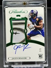 2020 Panini Flawless Jalen Reagor Rookie Logo Patch On Card Auto /5 TCU Eagles