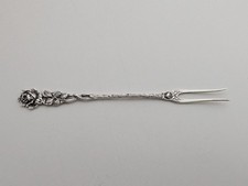 Fleischgabel Obstgabel Aufschnittgabel 835er Silber Hildesheimer Rose Antik