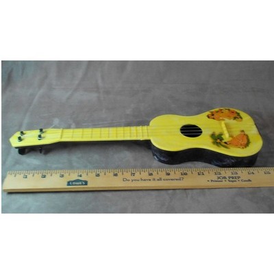 Vintage 1950s Carnival All Plastic Ukulele Hawaiian Yellow Uke-A