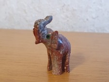 Elefantenfigur Speckstein in Form eines Elefanten rot/braun gemustert Höhe 4 cm
