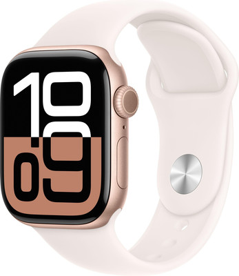 Apple Watch 10 GPS Alu Rosegold 42mm A2997 White Silicon Band, NEU Sonstige