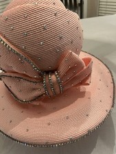 elegant pink rhinestones church hats