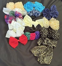 16 Vintage 80s/90s Oversized Big Hair Fabric Bows Barrette Closures