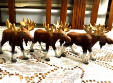 Moose Figurines Safari LTD Vintage Retired 1997 Set of 3
