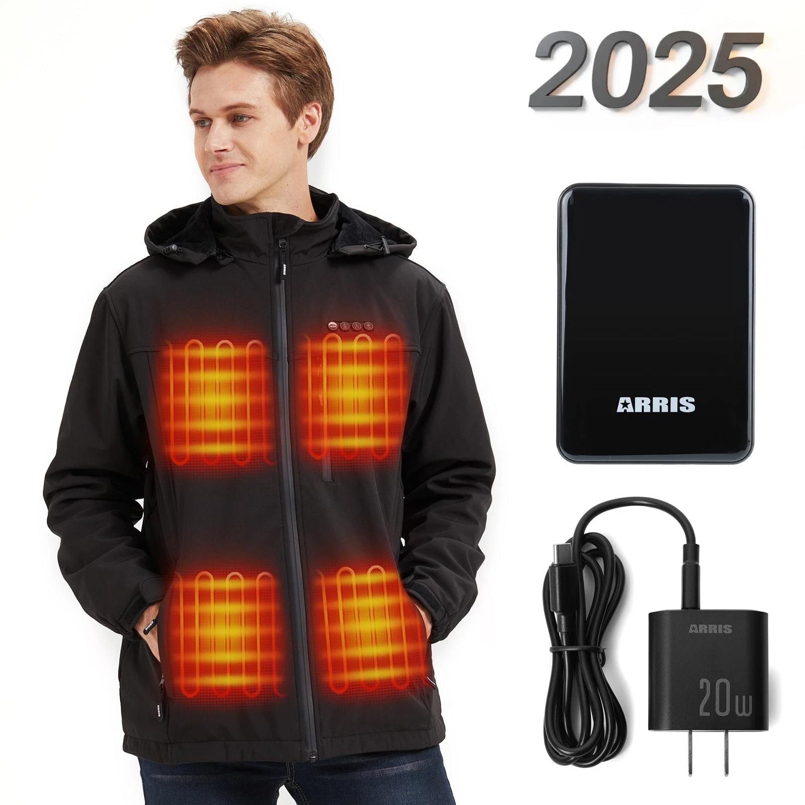 ARRIS Men`s Heated Jacket, Electric Heating Coat with Battery Waterproof Jacket
Opens in a new windo