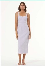 YFB Young Fabulous & Broke Bustier White Midi Denim Dress Size Medium