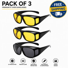 Night Driving Glasses Anti Glare Polarized Night Vision Fit Over for Men Women