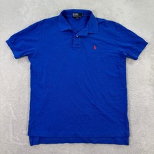 Polo Ralph Lauren Mens Large Blue Short Sleeve Classic Fit Polo Shirt Casual EUC