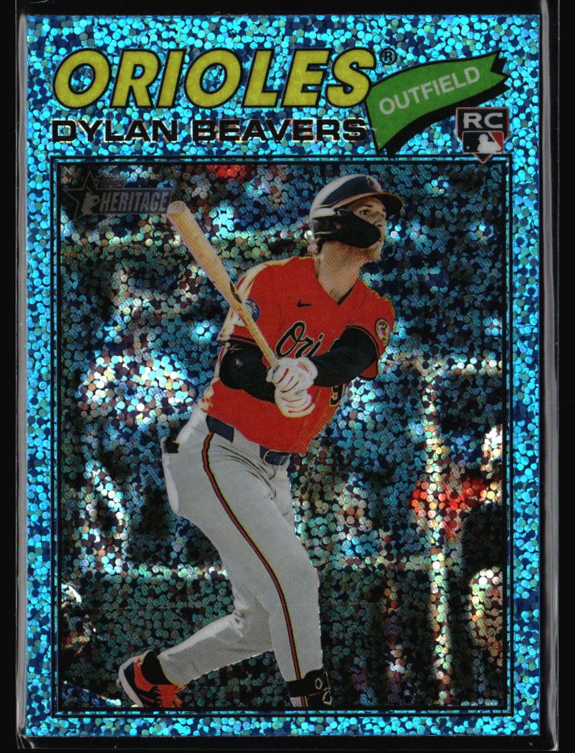 2026 Topps Heritage #48 Dylan Beavers Chrome Light Blue Sparkle Refractors