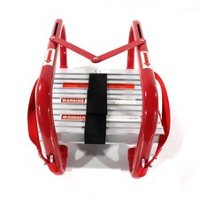 Échelle d'évacuation incendie, sécurité portable d'urgence 2 étages 15 pieds, argent et rouge 
