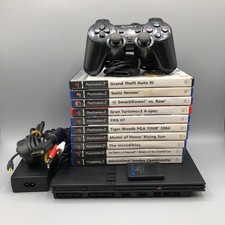 Sony PlayStation 2 PS2 Slim Console Bundle | Controller, Memory Card & 10 Games