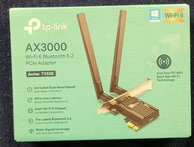 Tp-link AX3000 Archer TX55E Wifi 6 Bluetooth 5.2 PCIe Adapter NEW