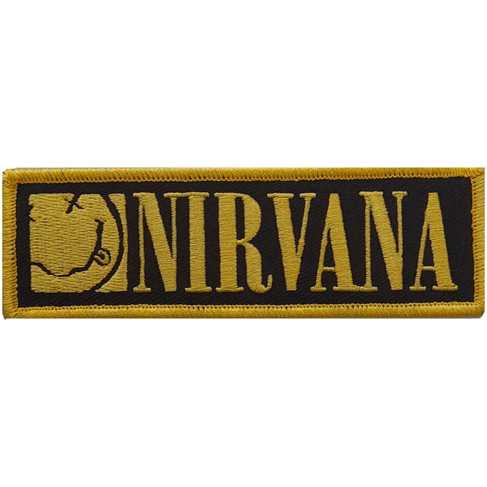 Nirvana 'Logo & Happy Face' (Iron On) Woven Patch - NEW & OFFICIAL